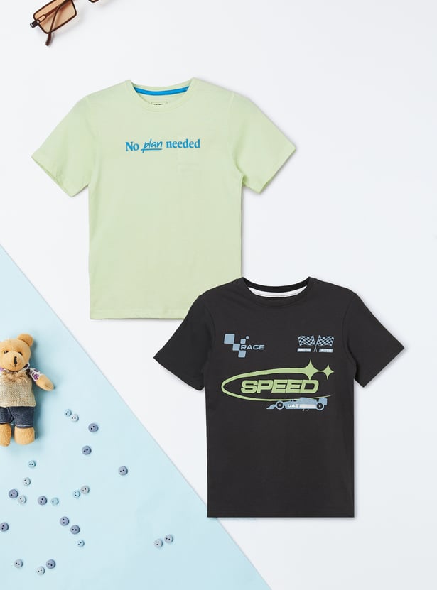 Boys Printed T-shirts - Pack of 2