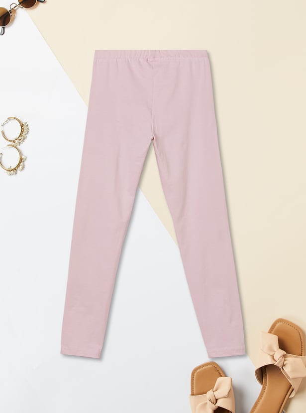 Girls Solid Leggings - Pack of 2