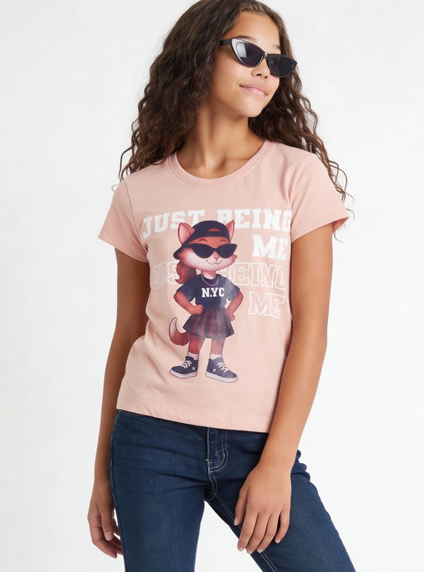 Girls Printed T-shirt - Pack of 2