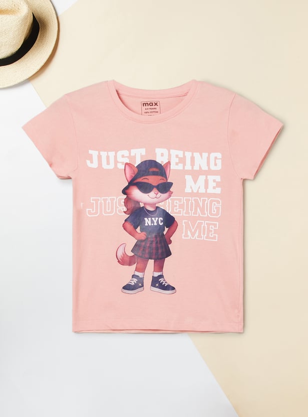 Girls Printed T-shirts - Pack of 2