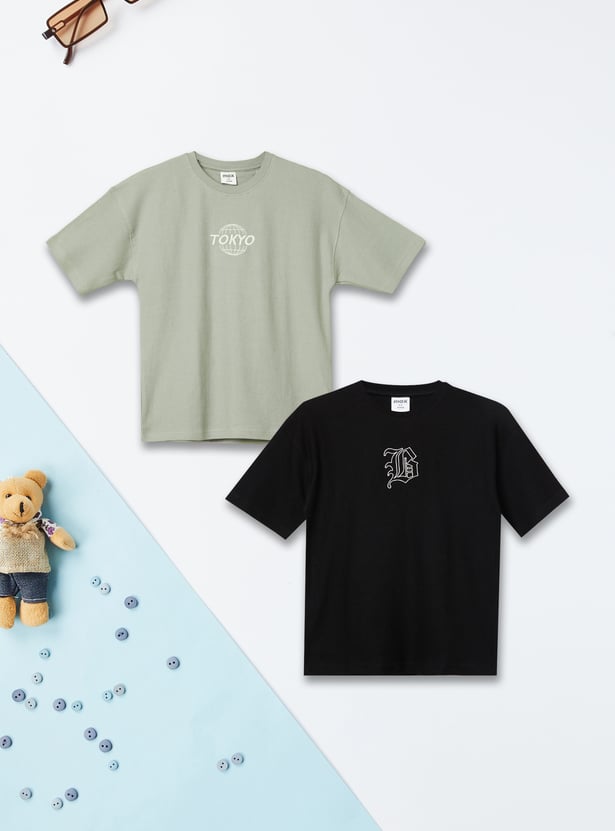 Boys Embroidered T-shirts - Pack of 2