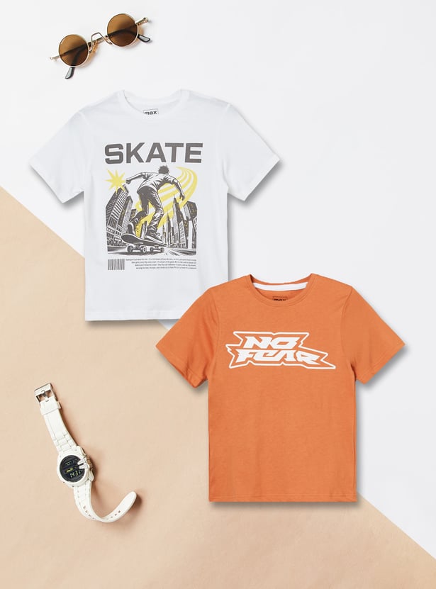 Boys Printed T-shirts - Pack of 2