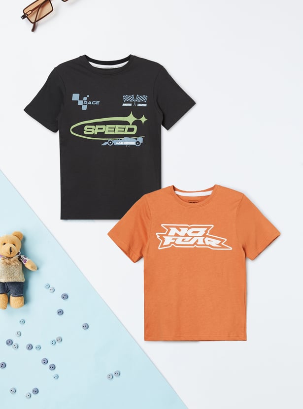 Boys Printed T-shirts - Pack of 2