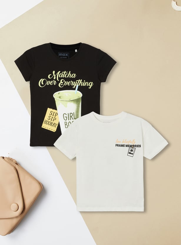 Girls Printed T-shirt - Pack of 2