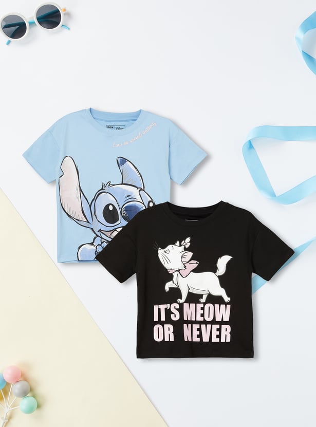 Girls Printed T-shirts - Pack of 2