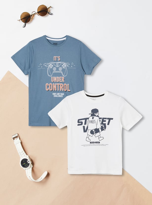 Boys Printed T-shirts - Pack of 2