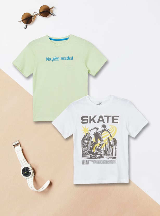 Boys Printed T-shirts - Pack of 2