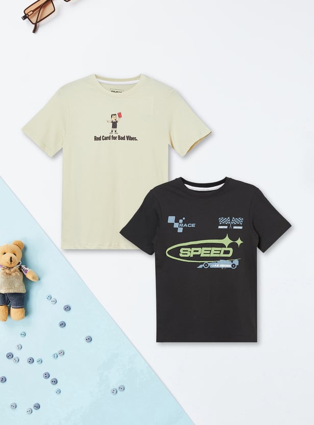 Boys Printed T-shirts - Pack of 2