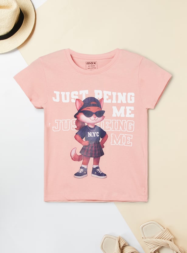 Girls Printed T-shirt - Pack of 2