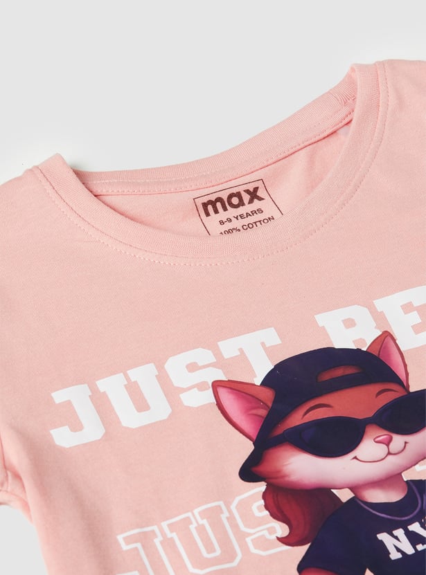 Girls Printed T-shirt - Pack of 2