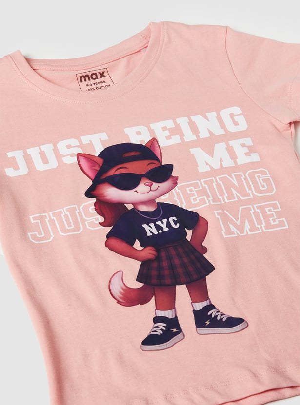 Girls Printed T-shirt - Pack of 2