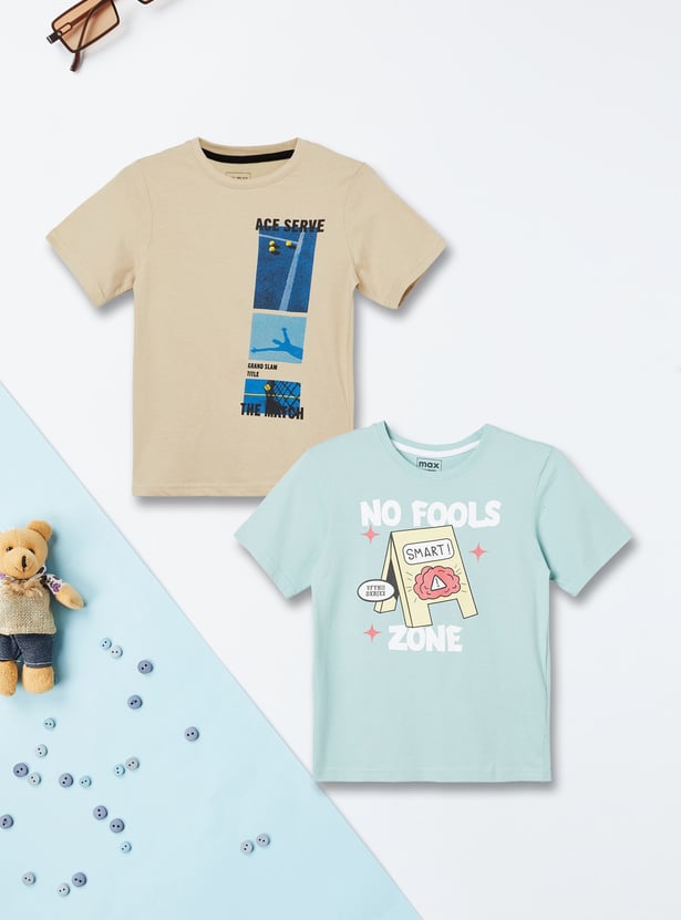 Boys Printed T-shirts - Pack of 2