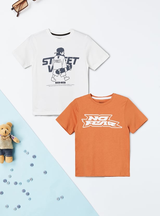 Boys Printed T-shirts - Pack of 2