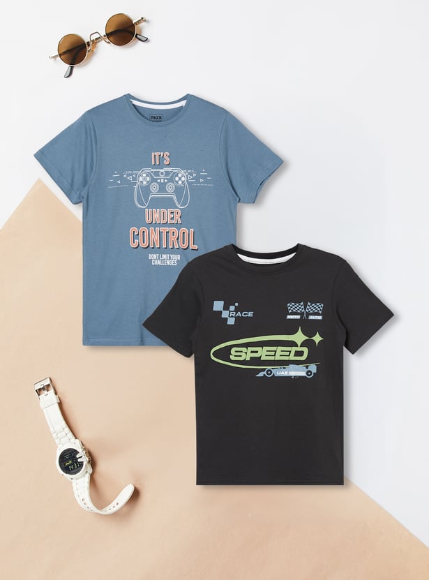 Boys Printed T-shirt - Pack of 2