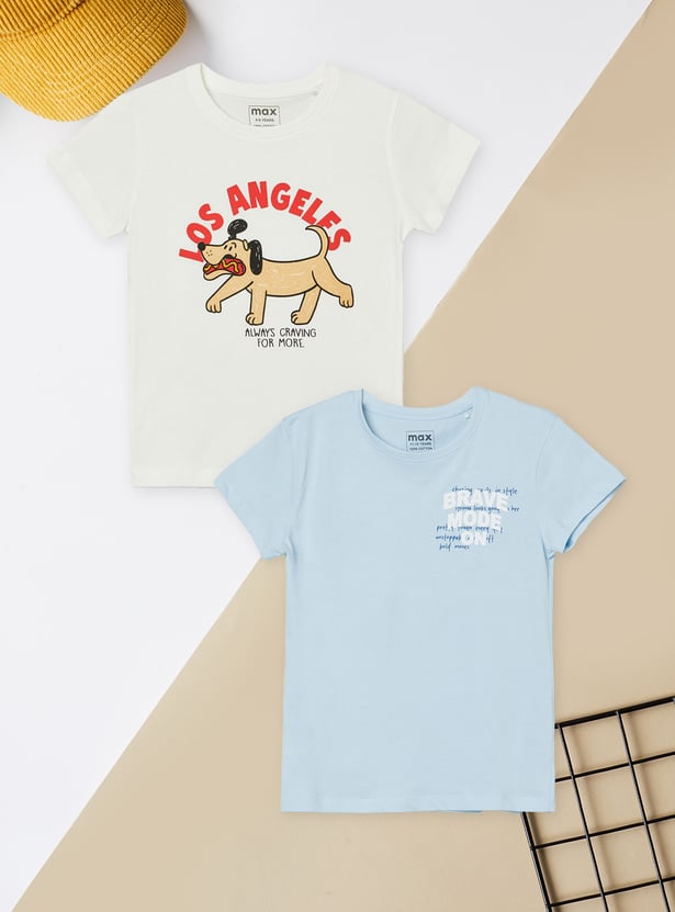 Girls Printed T-shirts - Pack of 2