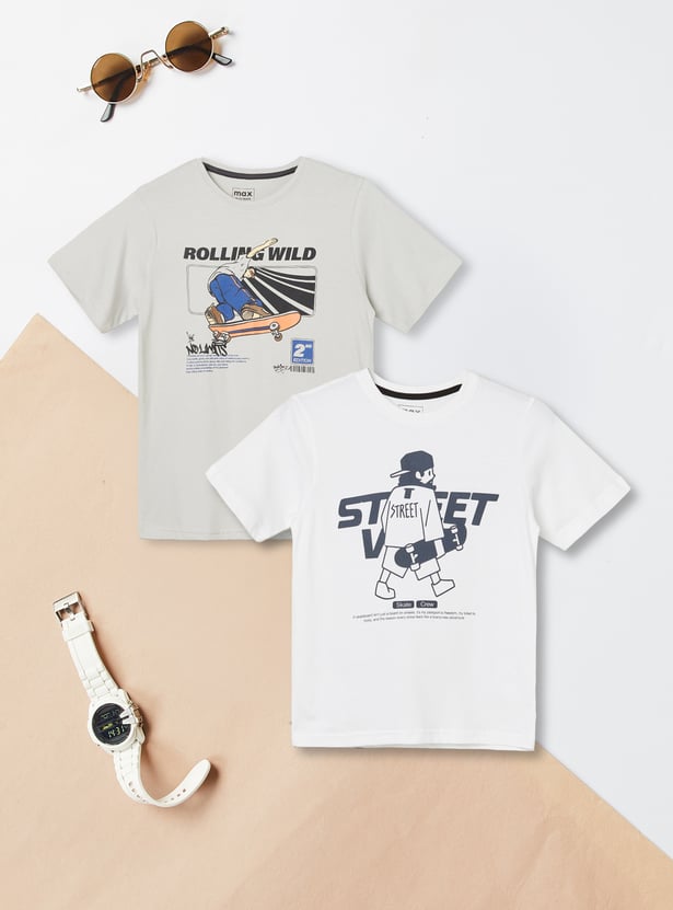 Boys Printed T-shirts - Pack of 2