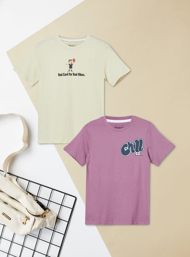 Boys Printed T-shirts - Pack of 2