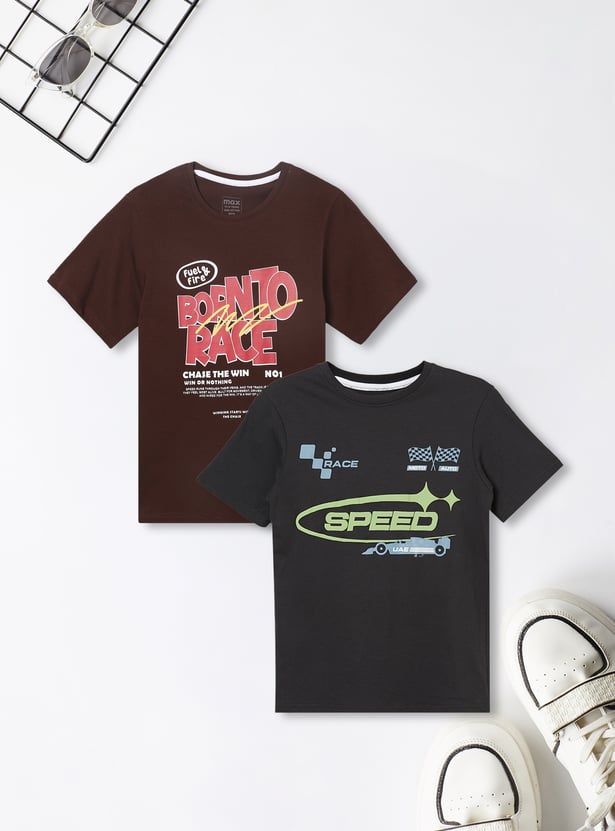 Boys Printed T-shirts - Pack of 2