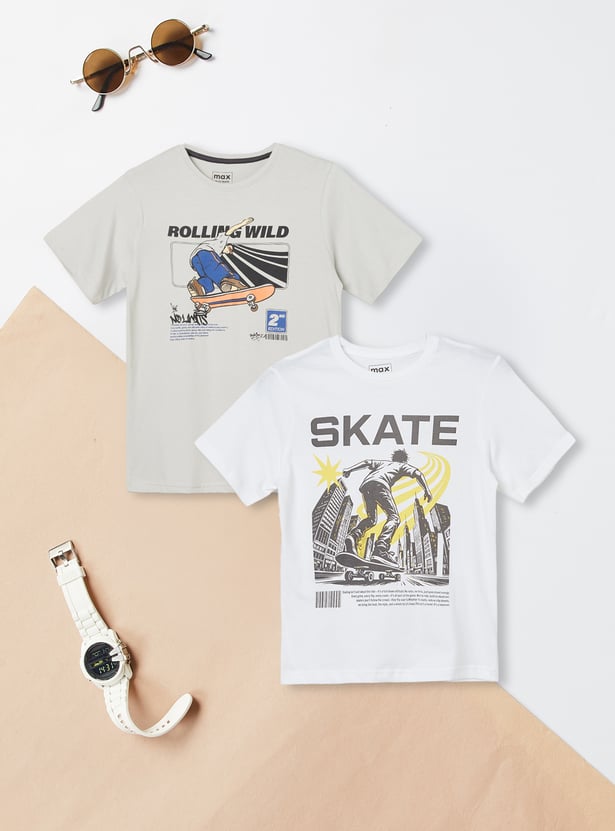 Boys Printed T-shirt - Pack of 2