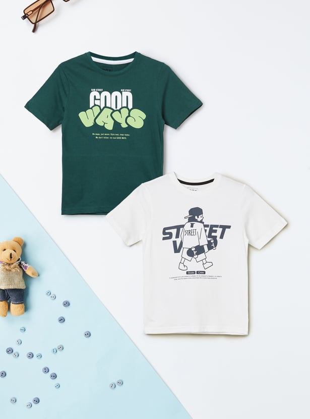 Boys Printed T-shirts - Pack of 2