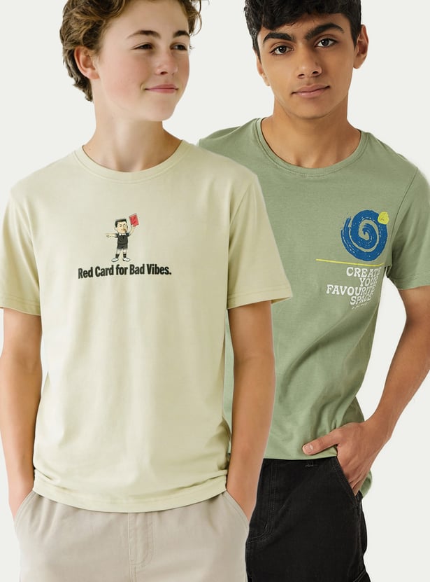 Boys Printed T-shirt - Pack of 2