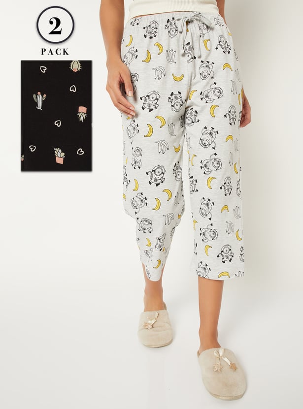 Women Printed Capris - Pack of 2