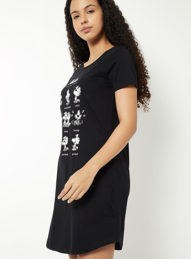 Women Character Print Nightdress - Pack of 2