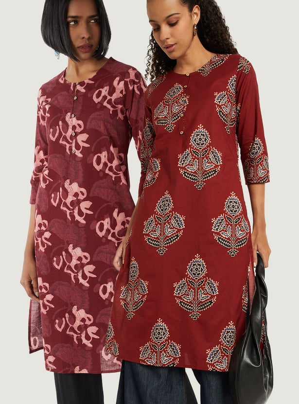 Kalki x Max Women Printed Straight Kurtas - Pack of 2