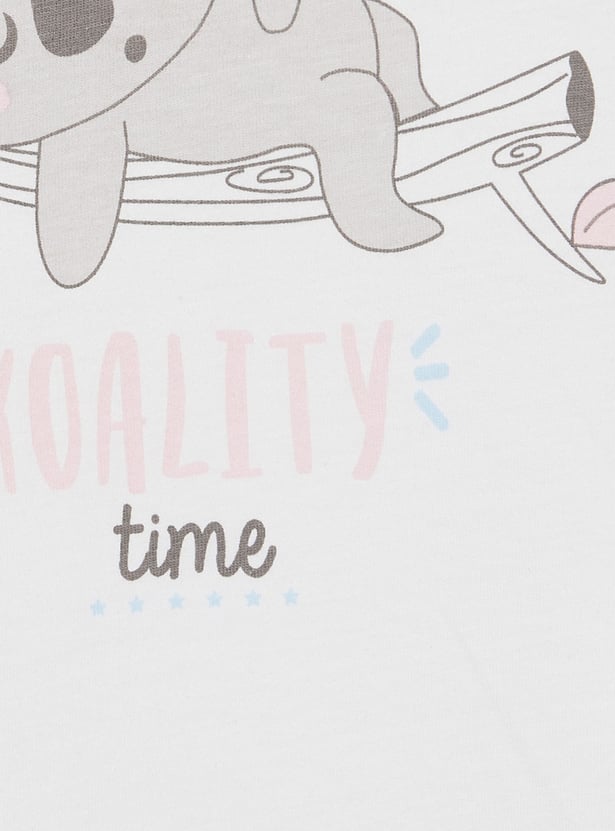Girls Printed T-shirt with Pyjamas