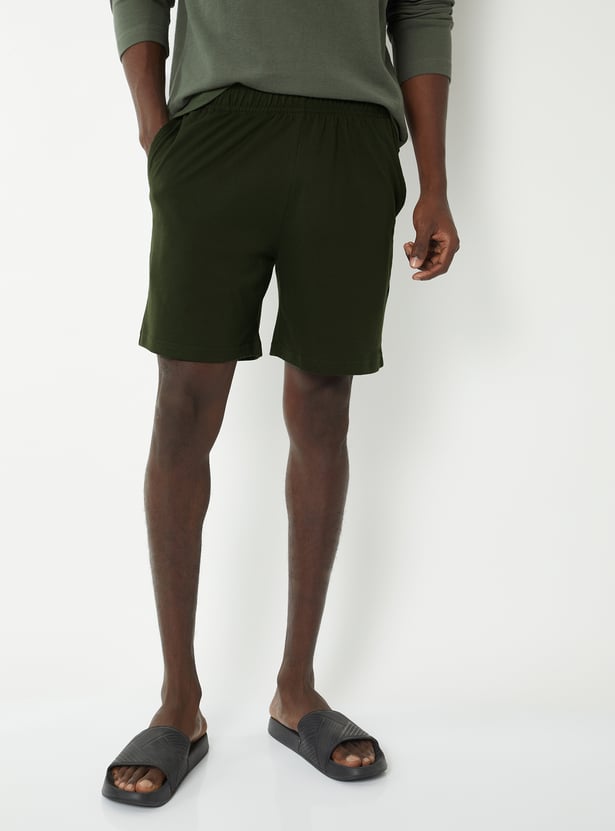 Men Solid Lounge Shorts