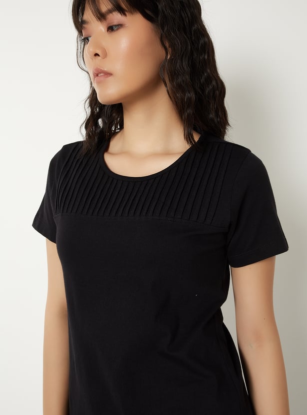 Women Pintuck Yoke T-shirt