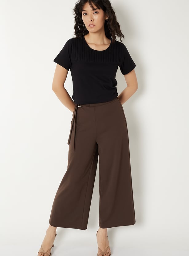 Women Pintuck Yoke T-shirt