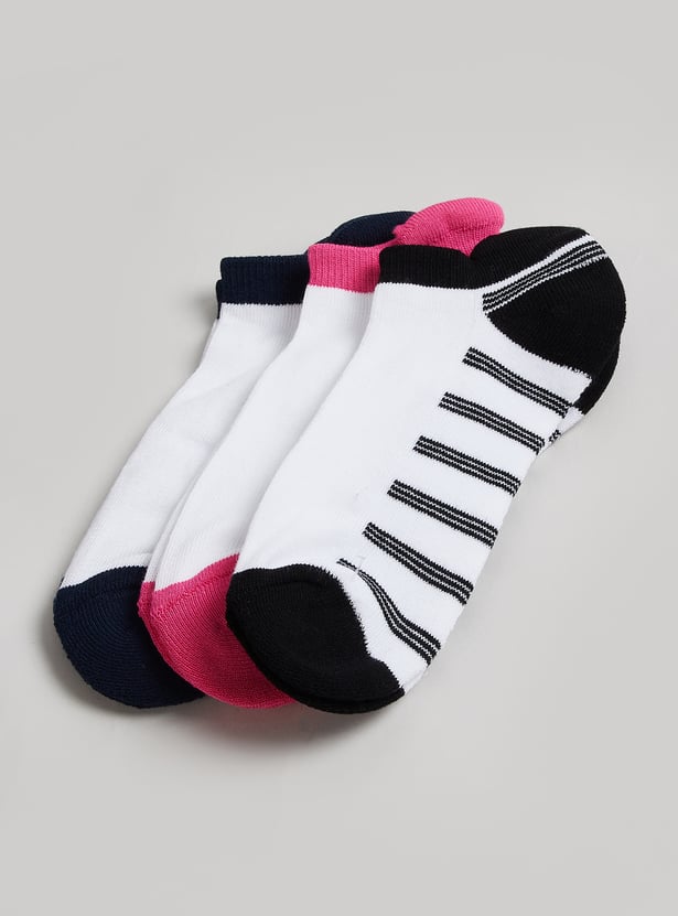 Women Striped Secret Length Socks - Pack of 3