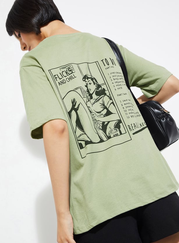 URB_N Women Printed Oversized T-shirt