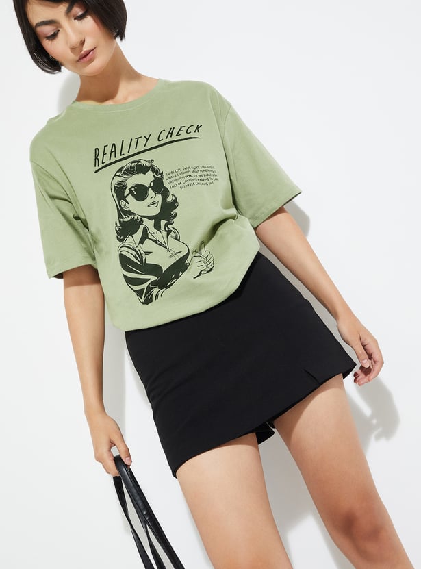URB_N Women Printed Oversized T-shirt