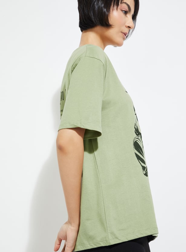 URB_N Women Printed Oversized T-shirt