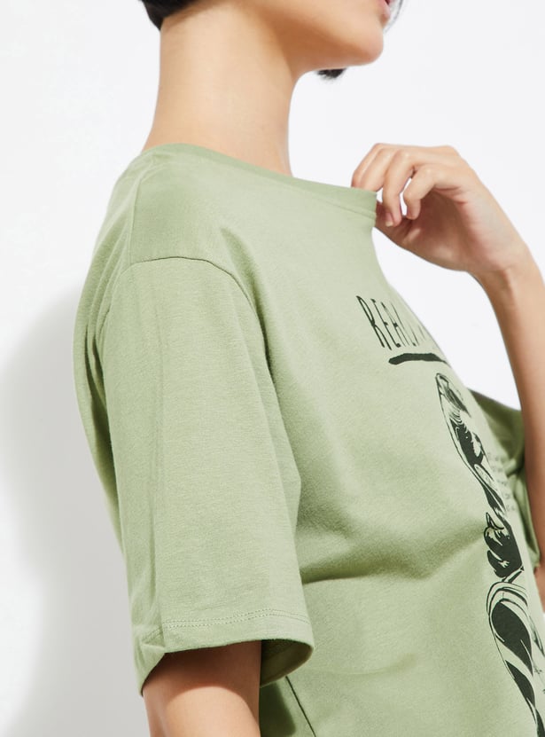 URB_N Women Printed Oversized T-shirt