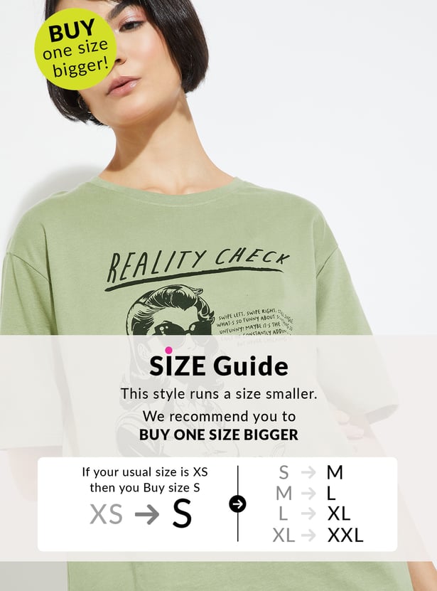 URB_N Women Printed Oversized T-shirt