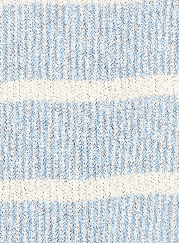 URB_N Men Striped Oversized Polo T-shirt