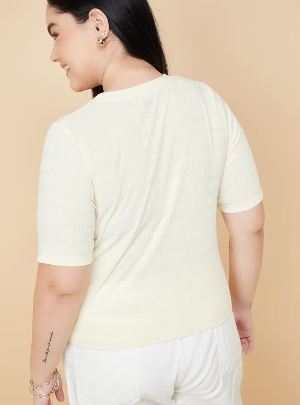 Women Textured T-shirt