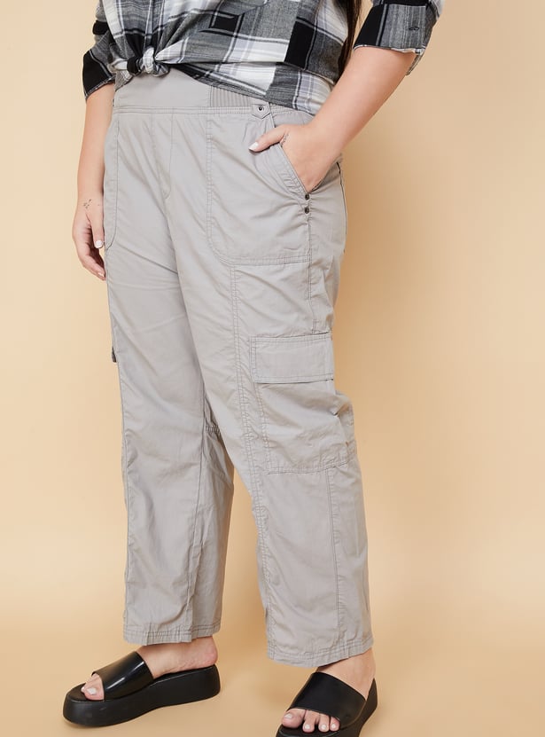 Women Solid Cargo Trousers