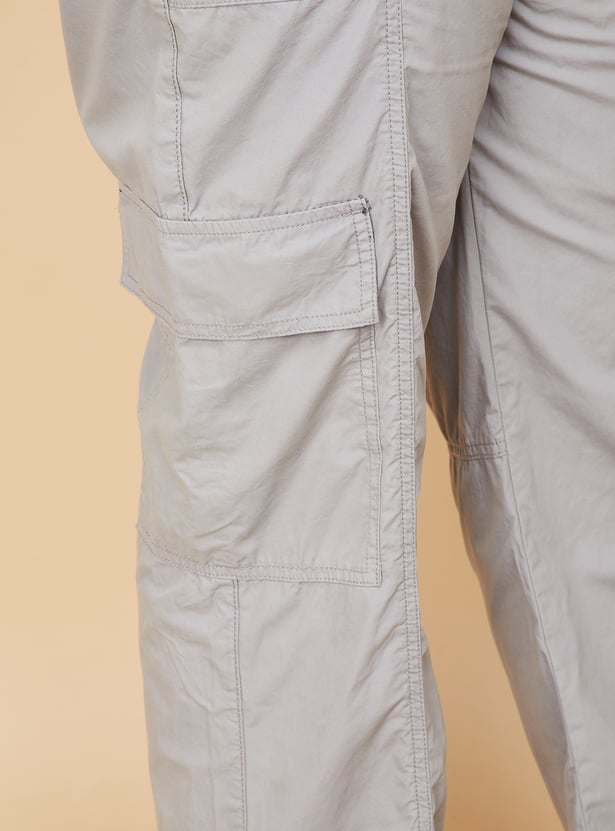 Women Solid Cargo Trousers