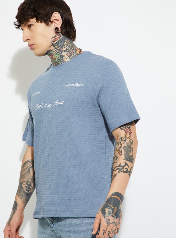 Buy URB_N Men Textured T-shirt Online at just Rs. 699.0