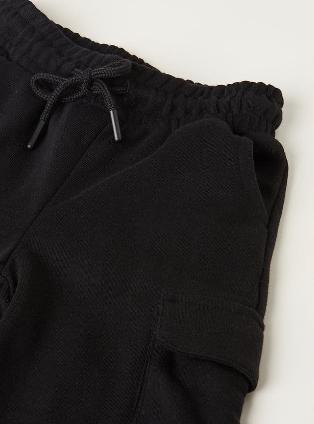 Girls Solid Cargo Track Pants