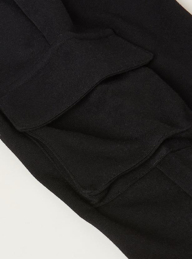 Girls Solid Cargo Track Pants