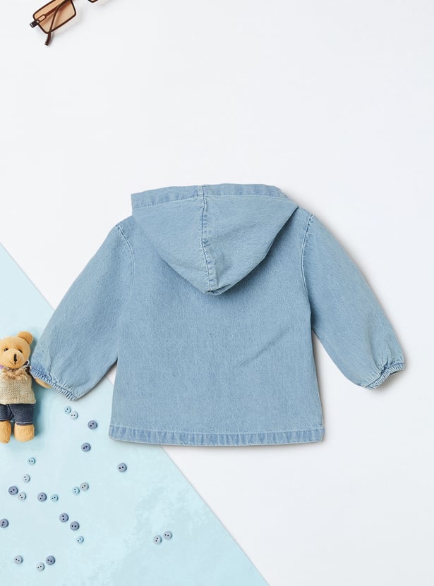 Boys Washed Hooded Denim Shirt