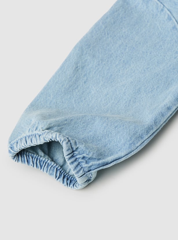 Boys Washed Hooded Denim Shirt