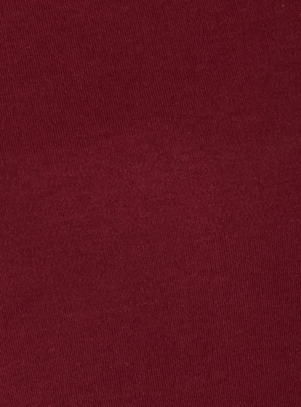 Girls Solid Dress with Printed Sweatshirt