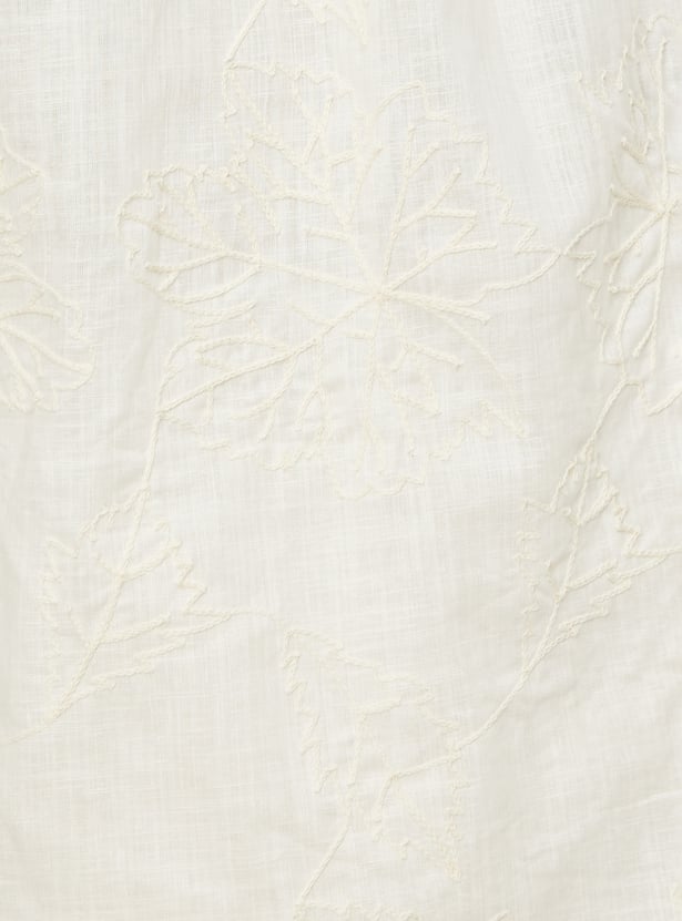 Women Floral Textured Oversized Shirt