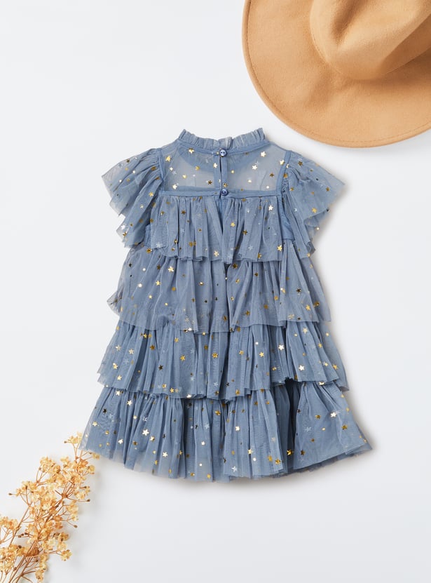 Girls Embellished Layered Dress